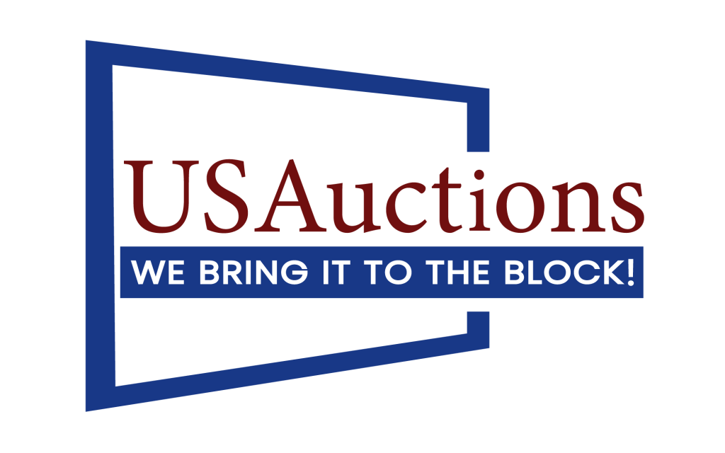 USAuctions logo: We bring it to the block